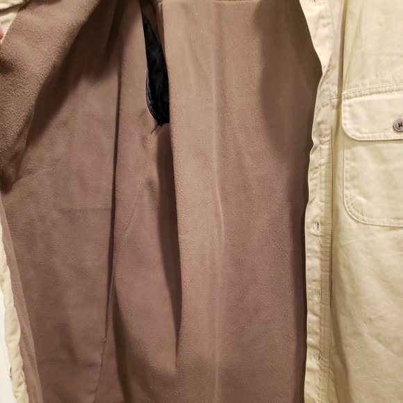 "JW" RUGGED FLEX OUTDOORSMAN LONG SLEEVE SHIRT JACKET 2XL BEIGE FLEECE LINED - Picture 5 of 7